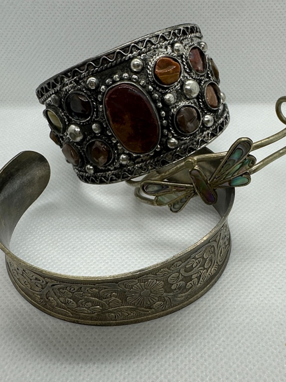 Women’s Silver-Tone Cuff Bracelets- Alpaca or Tibetan